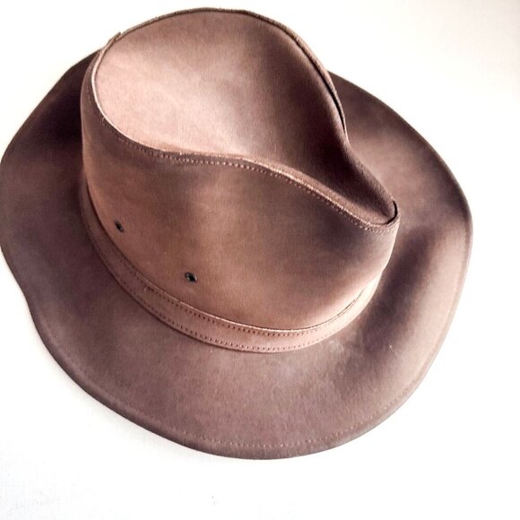 Minnentonka Brown Leather Western Cowboy Hat XL - Picture 5 of 7